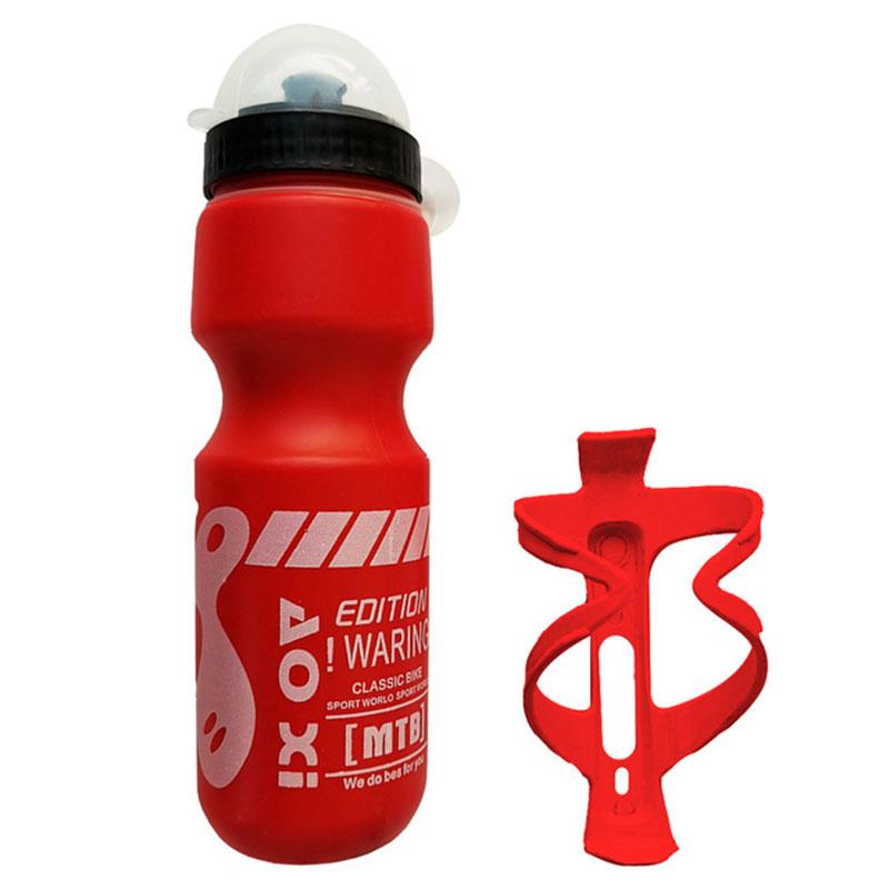 750Ml Mountain Bike Bicycle Cycling Water Drink Bottle+Holder Cage Rack
