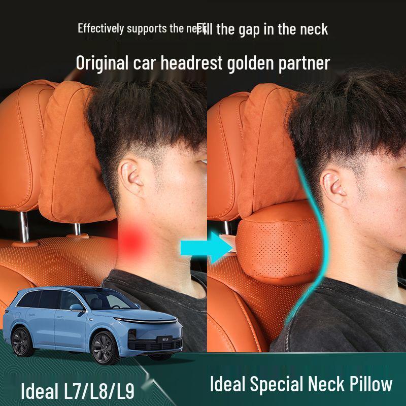 Headrest, Neck & Lumbar Support Pillow Set for Car Interior: L6/L9 Headrest, L8 Neck, L7 Lumbar, MEGA Neck Decor