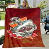 3D Cartoon Sharks Flannel Soft Blanket Throw Blanket for Living Room Bedroom Bed Sofa Picnic Cover