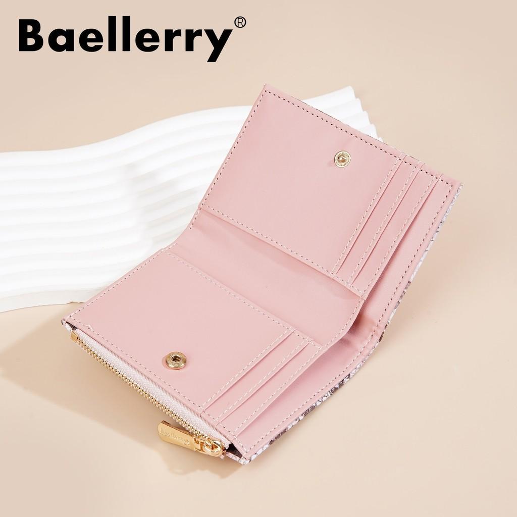 Baellerry Womens Short Wallet With Multiple Card Slots And Zipper Closure