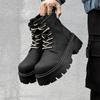 Men Fashion Stage Nightclub Platform Boots Designer Original Leather Shoes Cowboy Autumn Winter Boot High Motorcycle Botas Male