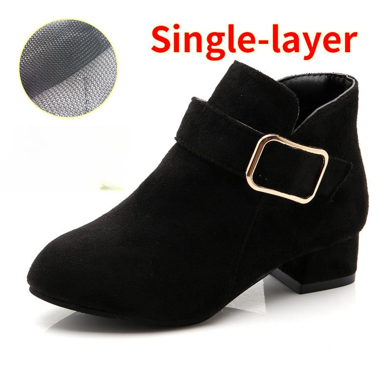 Girls and Ankle Boots Autumn and Winter New Children's Cotton Boots Girls High Heel Princess Shoes Medium and Older Children's Parent-child Boots