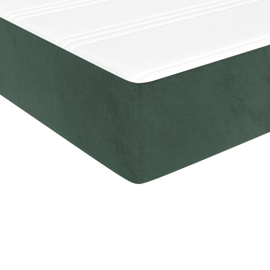 vidaXL Taschenfederkernmatratze Mittel Dunkelgrün 100x200x20 cm Samt