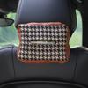 Houndstooth Knitted Leather Hanging Multifunctional Car Home Tissue Box