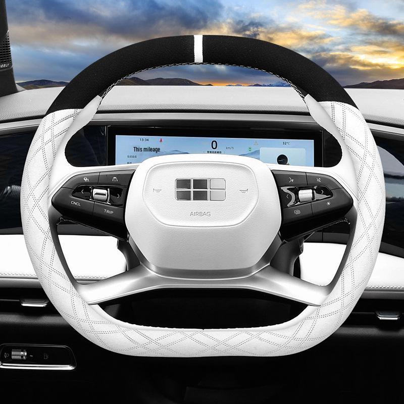 Galaxy L7/L6 Suede Steering Wheel Cover: Ultra-Thin, No-Sew, Winter-Ready.