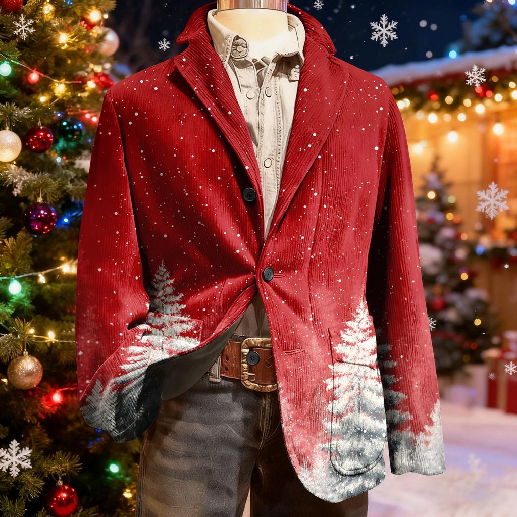 Мужской уродливый рождественский вельветовый теплый карманный пиджак-кардиган, мужской повседневный костюм
