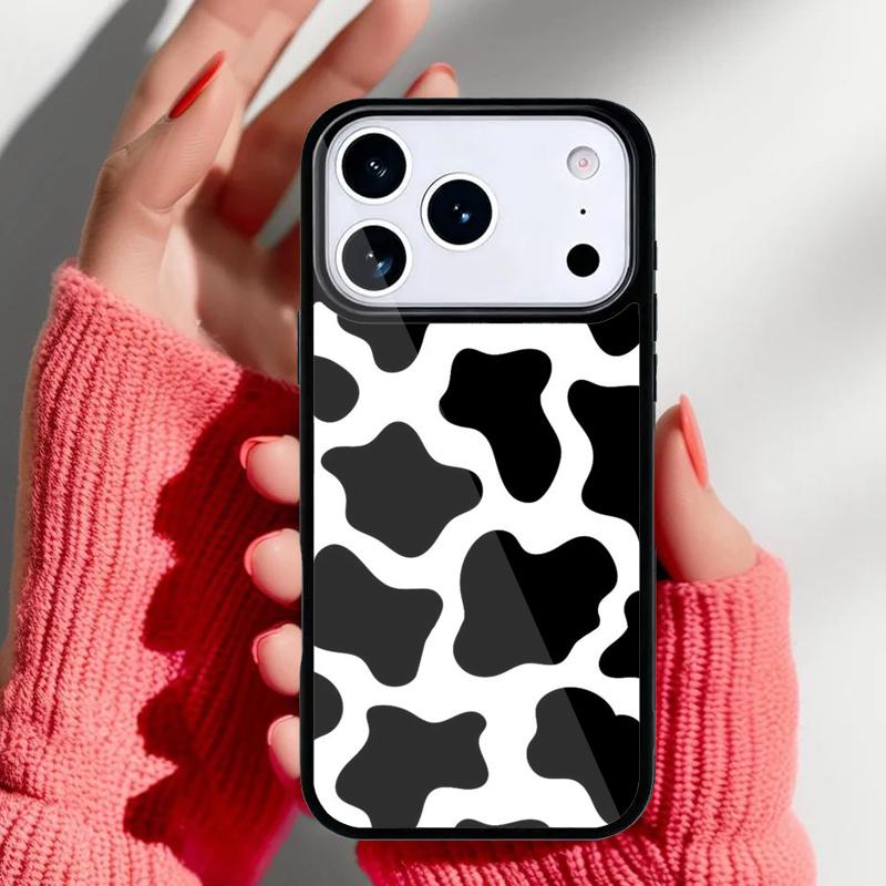 Чехол с коровьим принтом для iPhone 17 16 15 14 13 Pro Max Задняя крышка для 12 11 Pro Coque