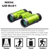 PENTAX UD 9x21 Зеленый Яркое и четкое поле компактного корпуса с призмой Roof для легкого полностью для превосходного качества изображения с уменьшенными бликами и 9x