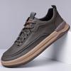 High Quality Men Thick Soled Comfy Casual Leather Shoes Four Season Genuine Leather Outdoor Walking Shoes New Board Shoe