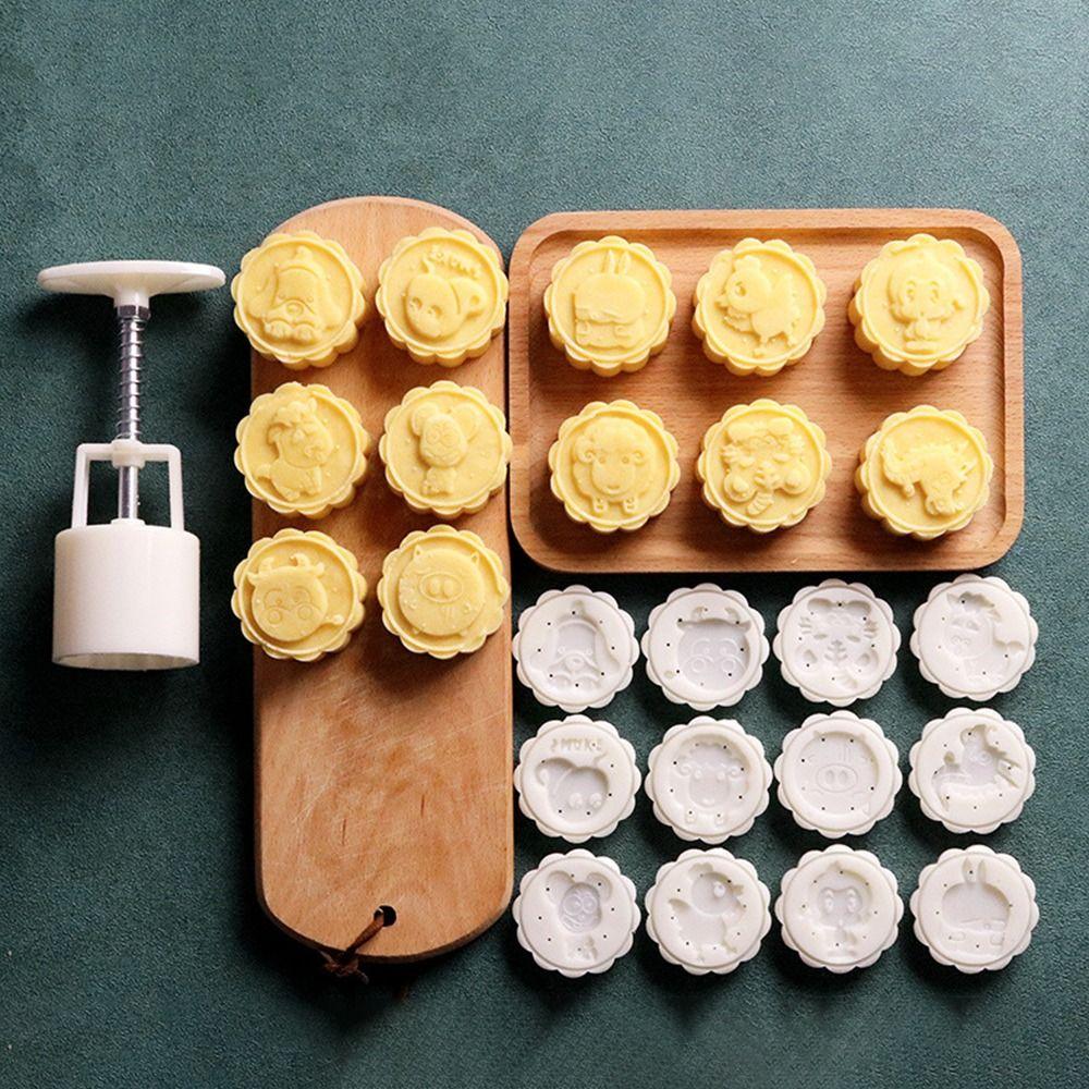 Mid Autumn Festival Moon Cake Mould 50g Plungers Pastry Tools Moon Cake Tool Hand Press Mold