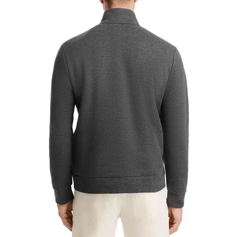 Polo Ralph Lauren FW24 Однотонный свитер с высоким воротником на молнии с длинным рукавом для мужчин серый 710909883-007