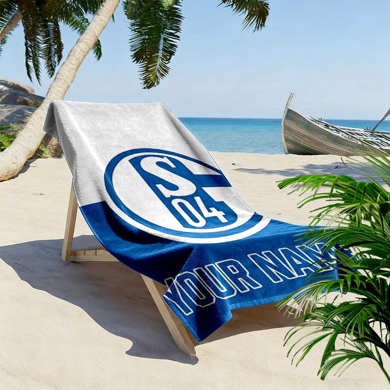 Custom Name FC Schalke 04 Print Beach Towel, Large Soft Quick Dry Towel for Beach Camping Swimming_xia