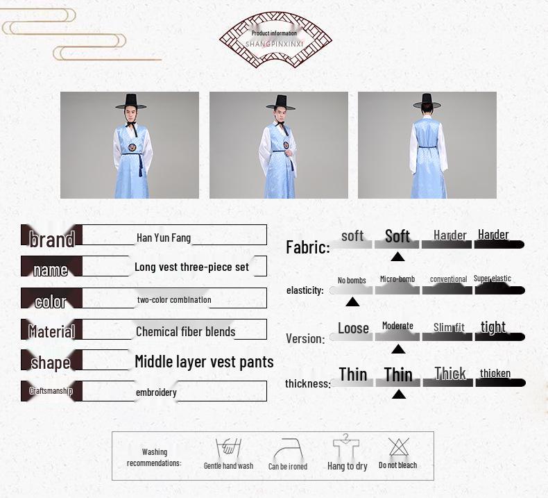 Men's Traditional Korean Hanbok Palace Official Robe - Ethnic North Korean Costume for Photos and Performances