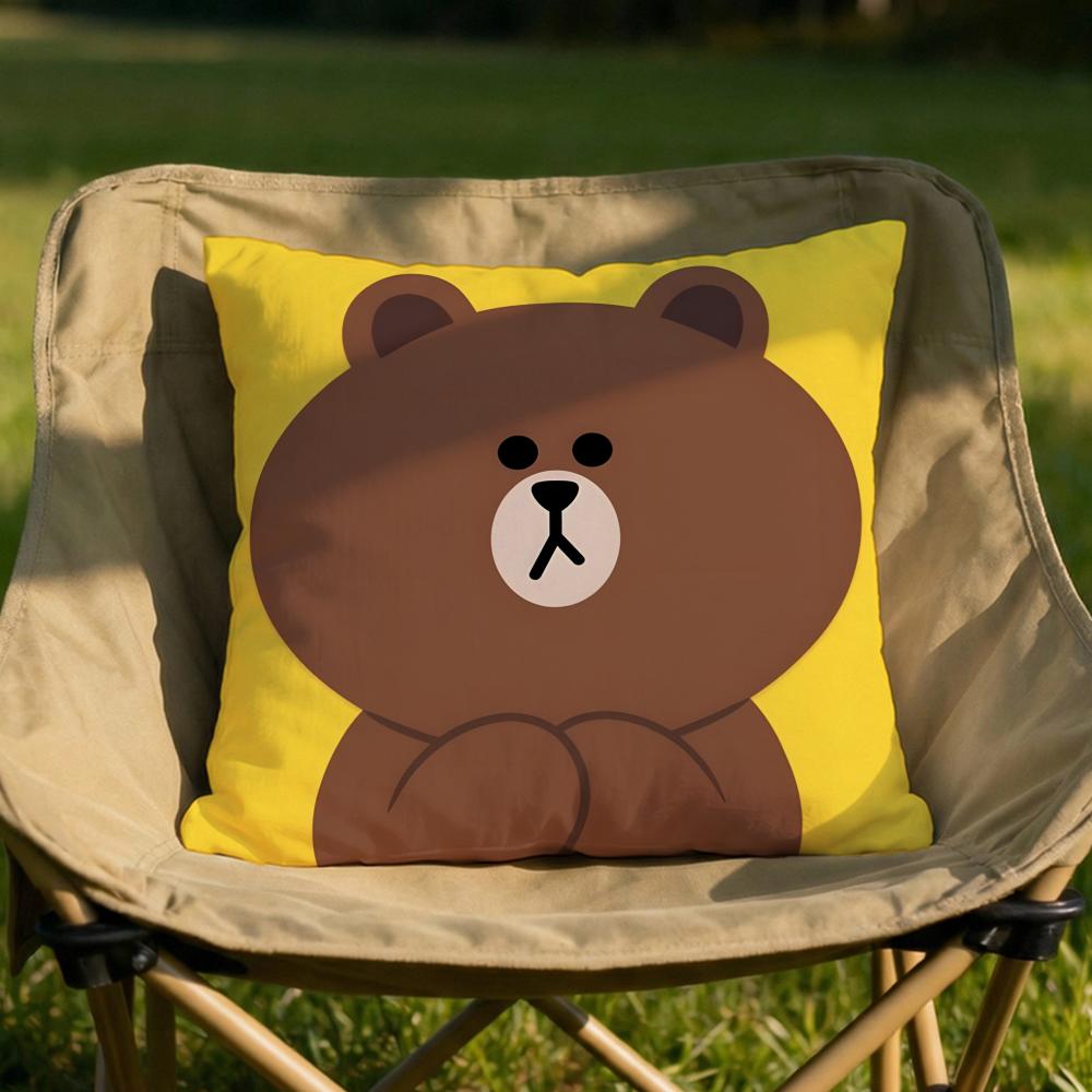 Character Cartoon Bear Cushion Cover Soft Reversible Durable Pillow Cover MultiScene Use for Home Car Daily Comfort