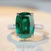 Jiu Mei 2022 S925 Sterling Silver Women's Ring with Emerald and High Carbon Zircon Diamonds