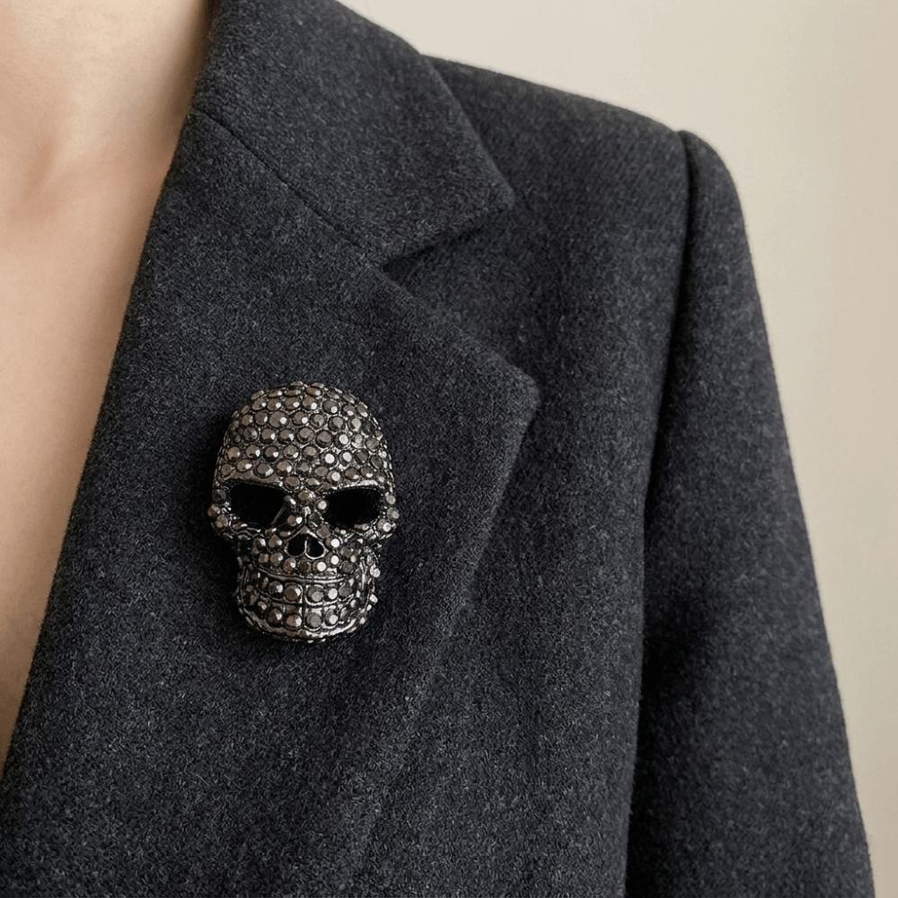 Punk Style Halloween Skeleton Brooch Zinc Zinc Zinc Alloy Gothic Skull Badge Lapel Pin Bag Accessories