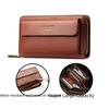 Men's Soft Leather Commuter Handbag and Clutch – Long, Casual Zipper Wallet