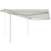 VidaXL Automatic Retractable Awning with Posts 4x3.5 M Cream 3070027