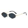 New Fashionable Frameless Cut Edge Sunglasses Diamond Outdoor Beach Sunglasses Uv Protection Small Frame Uv400 Sunglasses