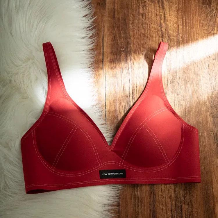 Soft Wireless Push-Up Bra for Women - Thin, Seamless, Side Support, Anti-Sagging, Comfortable Fit
