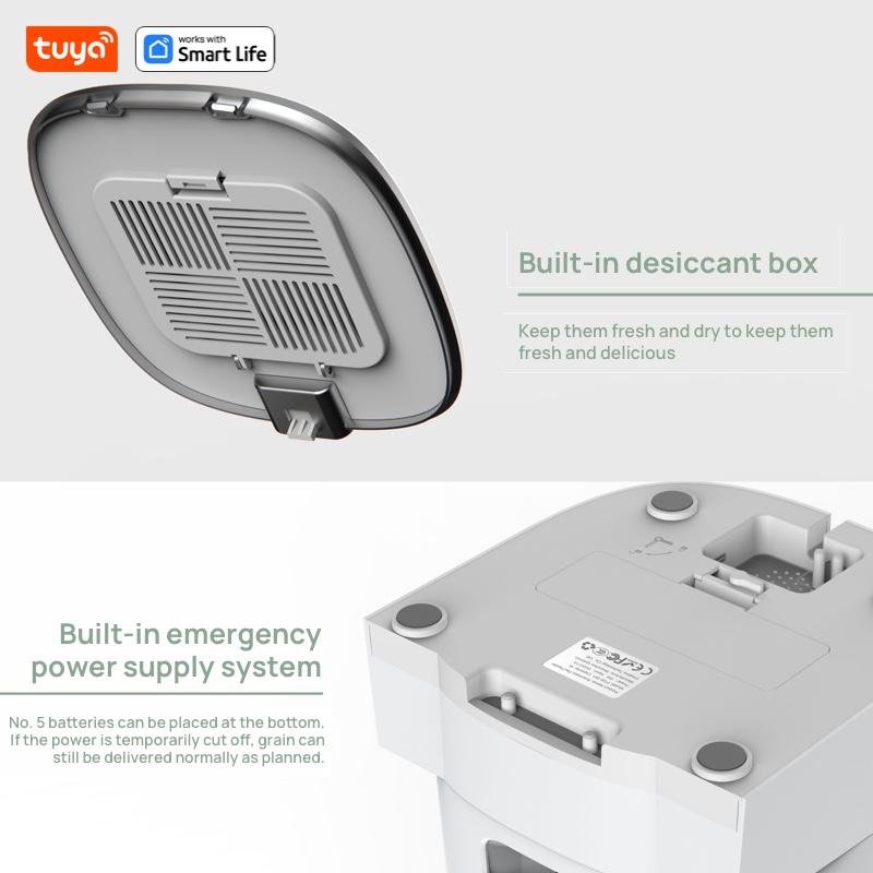 Автоматические кормушки для кошек WiFi для 2 кошек, 4-литровый дозатор корма для кошек с управлением через приложение, двойные миски из нержавеющей стали, сигнализация низкого уровня корма