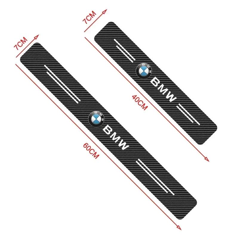 For BMW 4Pcs Carbon Fiber Car Door Sill Protection Sticker Anti-scratch Refit sticker For BMW M E34 E36 E60 E90 E46 E39 E70 F10