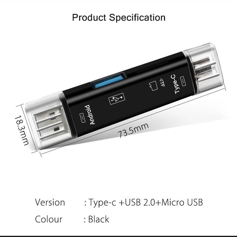 5-в-1 Type C Адаптер Картридер OTG TF Micro USB SD Карты USB Флеш-карты Для Macbook Samsung Huawei XiaoMi Ноутбука Телефона