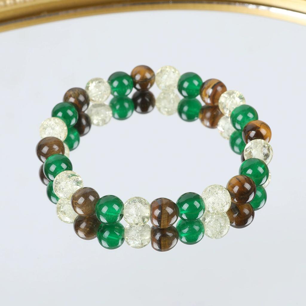 Хороший зеленый агат ювелирные изделия для привлечения богатства модный браслет из бисера тигровый глаз подарок натуральный камень