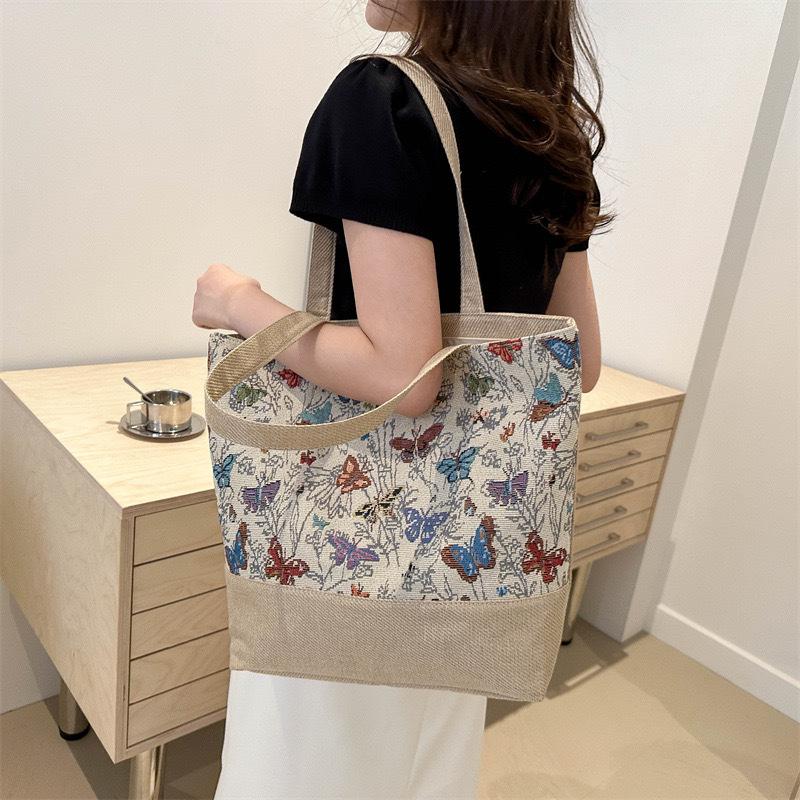 Large Size Beach Bag Fashion Folding Women Handbag Shoulder Bags Ladies Casual Flower Printing Shopping Tote