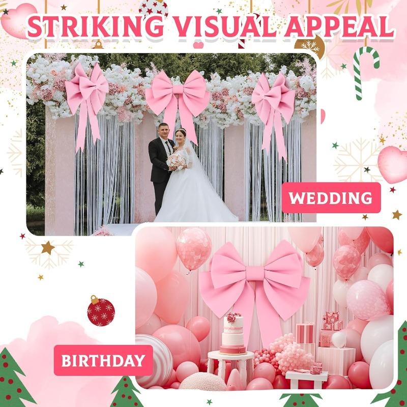 Christmas Large Bow Decoration for Wedding Birthday Party Backdrop Wall Holiday Celebration Photo Prop Home Photography Ornament