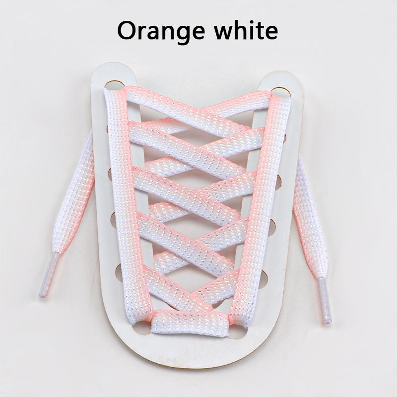 Flat Shoelaces for Sneakers Metallic Shiny Silver Shoe Laces Colorful Bright Silk Shoelace Gradient Glitter Women Shoestrings
