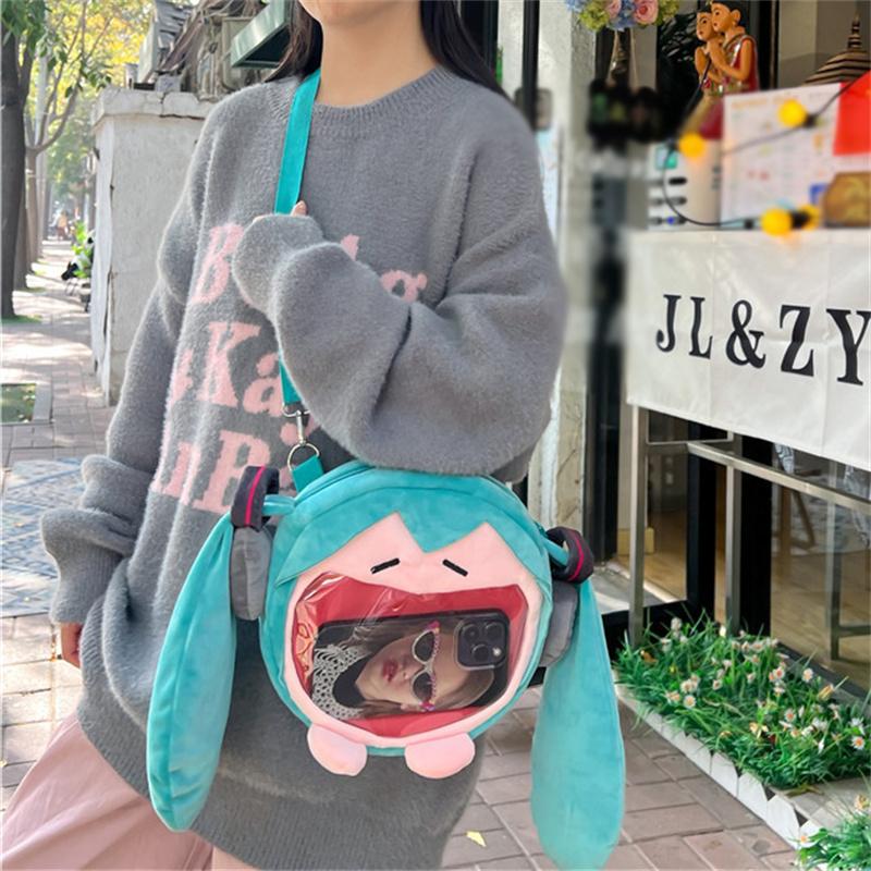 Хацунэ Мику Милая Девочка Сумка через плечо Прозрачная сумка Рюкзак с куклой Сумка на плечо