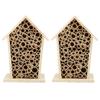 2PCS Wooden Bee House Wood Bee Room Hotel Shelter Nests Box for Garden Decoration