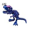 Игрушка-фигурка динозавра, 3D-печатная фигурка, Подвижные суставы, Плавное открывание, Украшение, Настольное украшение, Градиентная металлическая текстура, Мини-аксессуары из костей