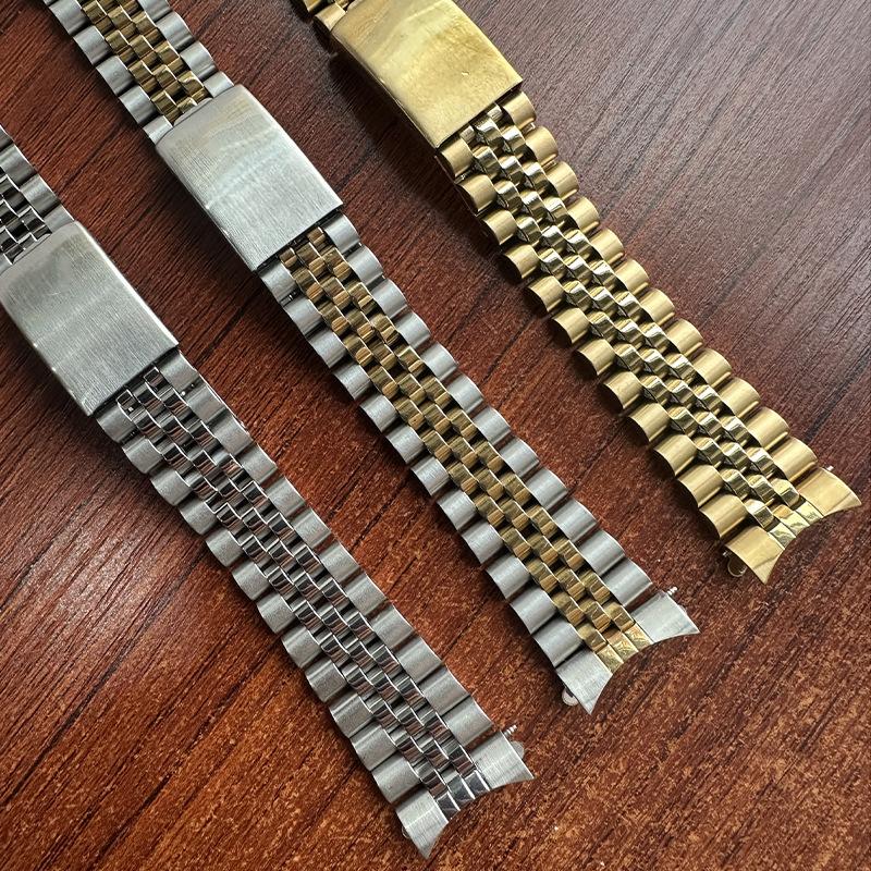 Для Rolex DATEJUST Браслет для часов из цельного металла Jubilee Деловой браслет Полная нержавеющая сталь Изогнутый конец 17мм18мм19мм20мм21мм22