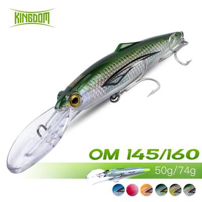 Kingdom Kingpro OM145mm/160mm 50g/74g Плавающая приманка для морской рыбалки Minnow для троллинга, дальнего заброса, искусственные воблеры для рыбалки, джеркбейты