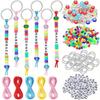 557pcs DIY Keychain Handmade Set, Transparent Colored Letter Beads, Keychain Accessories, Birthday and Holiday Party Keychains