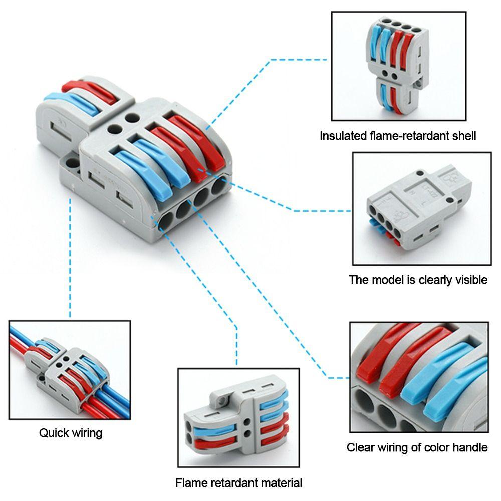 Мини-быстрая клеммная колодка Универсальные компактные клеммные колодки с быстрым разъемом Электрические