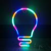 Colorful Rainbow Bulb Shape LED Neon Sign Light Lamp Decoration for Room
