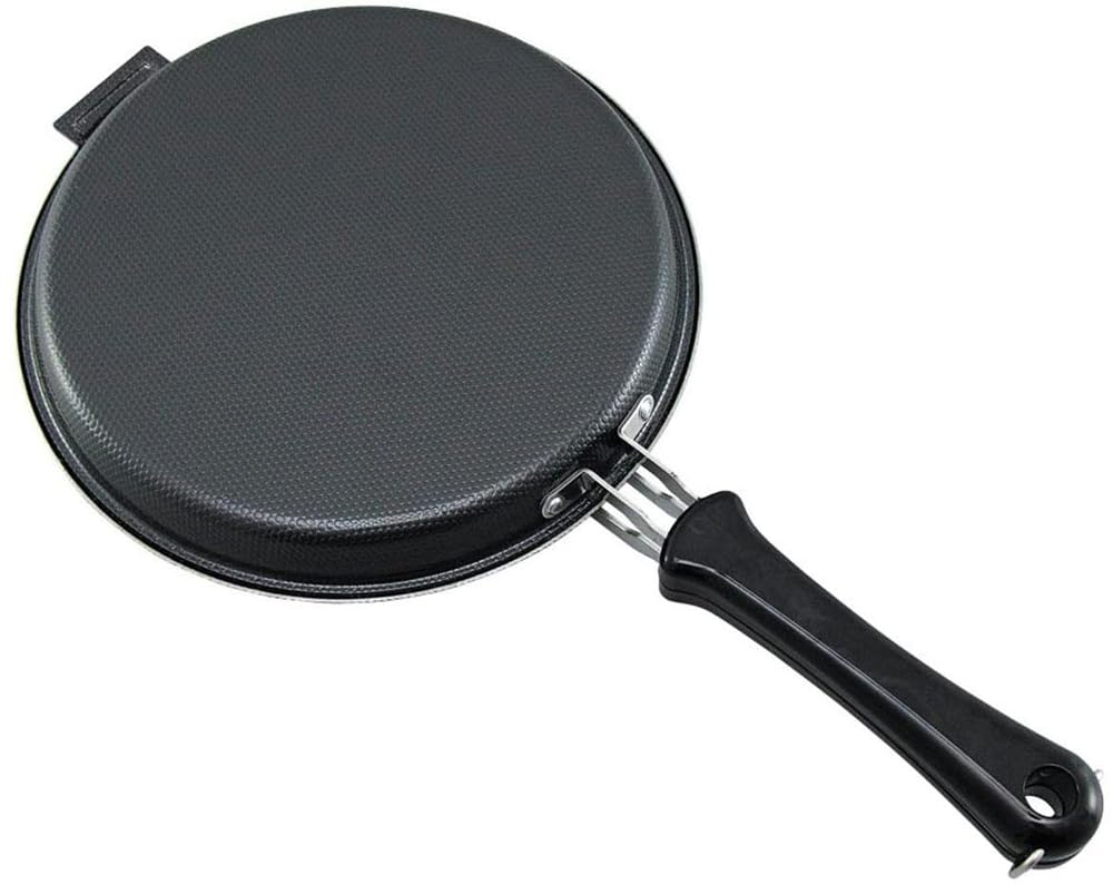 Shimomura Planning Frying Inner Diameter In Compatible with Open Flames and Easy To Can Also Be Used As a Frying 36469 Double-sided Pan, Round, 21.5cm