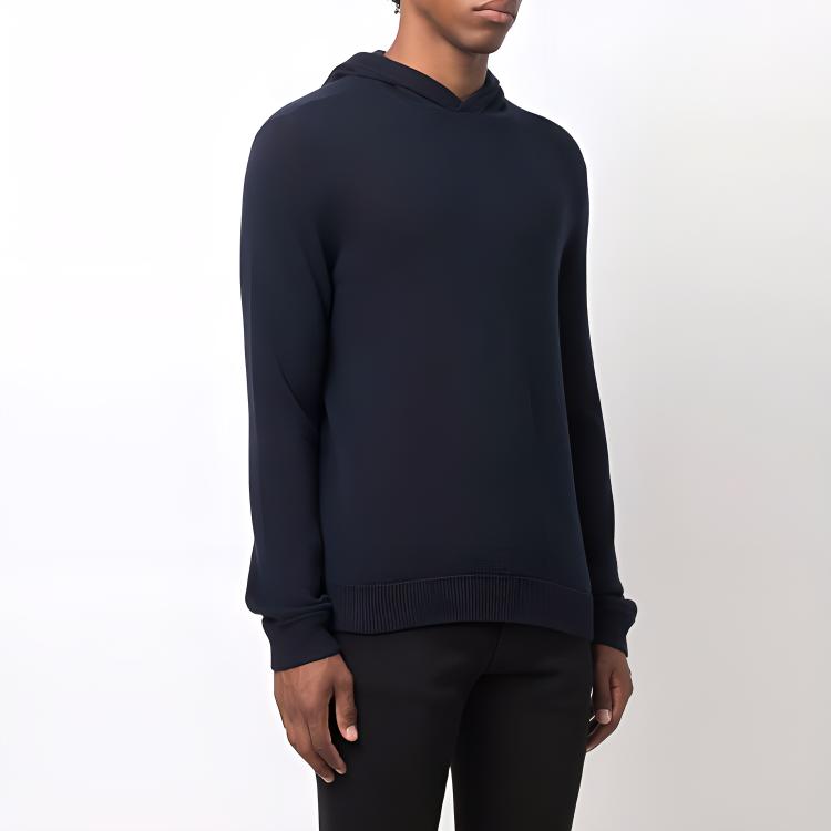 Emporio Armani FW21 Однотонный вязаный худи-свитер с длинным рукавом Мужской свитер Синий 6K1MXC-1MXYZ-0920