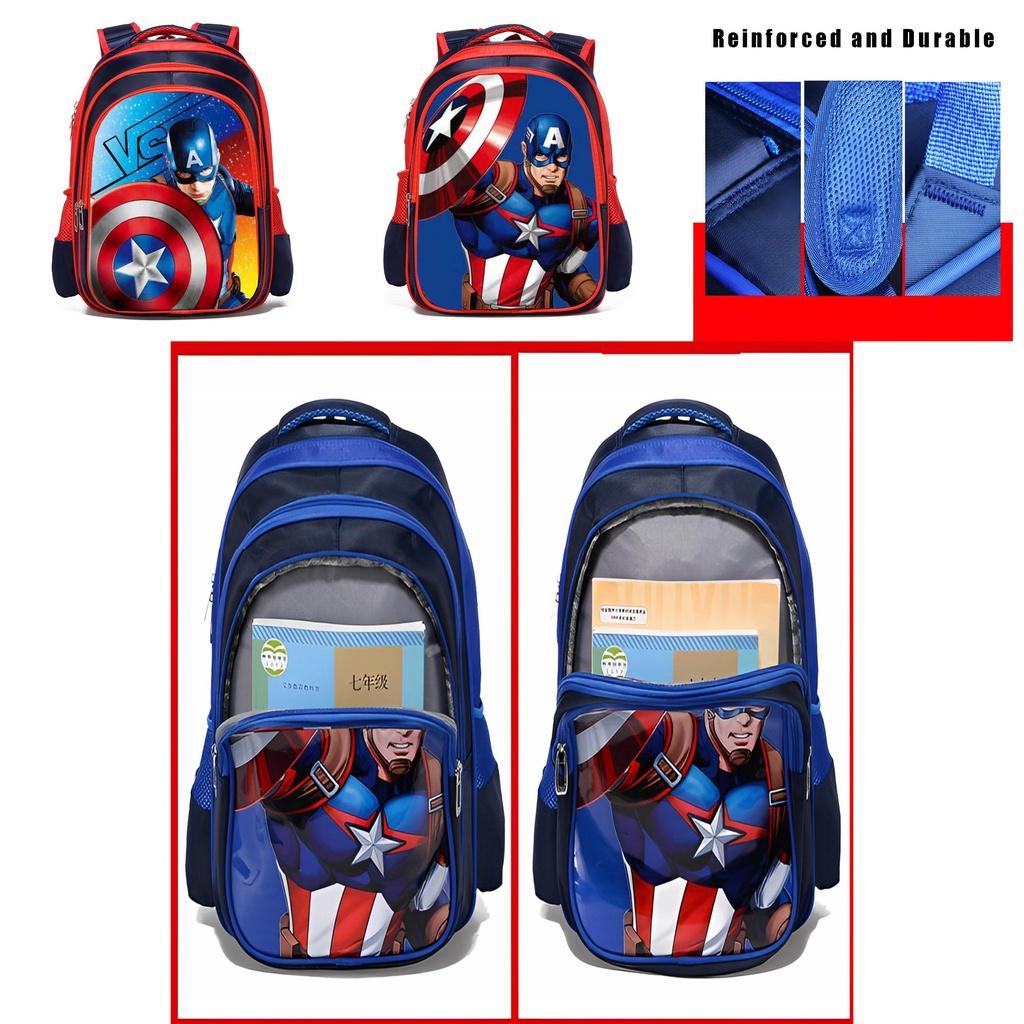 Marvel Avengers Kids Backpack Set With Iron Man Captain America Spider-man Perfect For Any Adventure!