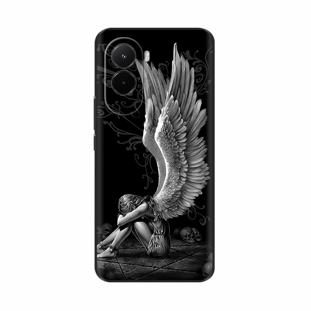Чехол для телефона Xiaomi Poco M7 4G, мягкий силиконовый ТПУ задняя крышка для Poco M7 Pro 5G, ультратонкие чехлы с рисунком Цветок Череп