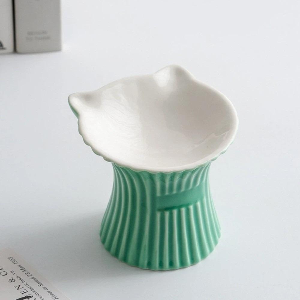 High Foot Dog Food Feeder Anti-Slip Base Cat Feeding Dish Cute Pet Drinking Bowl Food Feeding