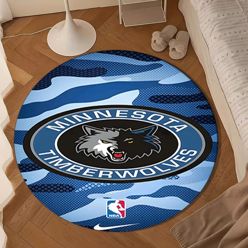 Timberwolves Logo Round mat, Anti-slip Circle Carpet Chair rug For livingroom,Bedroom, doormat home decor Gift Christmas Gifts