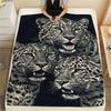 1PC Small animals gather Print FlAannel Blanket, High quality Comfortable for All Seasons, Home Decor, Warmth and Comfort