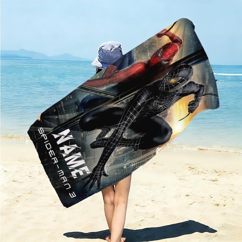 Personalized "Spider-Man: Urban Battle" Beach Towel Microfiber Beach Towel Thin Absorbent for Beach Swimming Yoga Bath Sports. 0910242