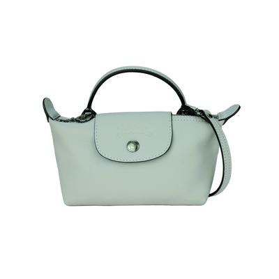 Le Pliage Xtra Тисненый Логотип Съемный Регулируемый Плечевой Ремень Кожаная Мини Сумка на Плечо Кроссбоди Женские Сумки Мохово-Зеленый 34205987M07