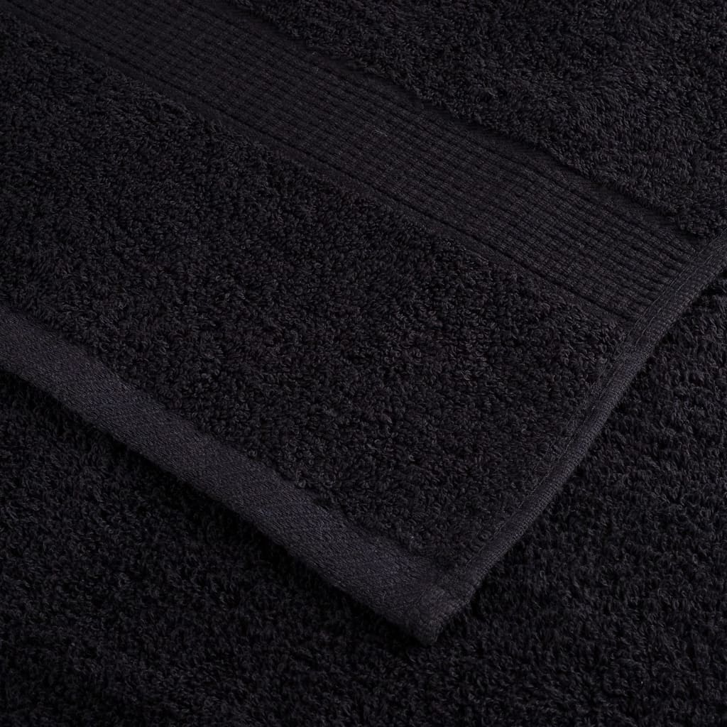 6 piece Premium Towel Set SOLUND Black 600 g m²