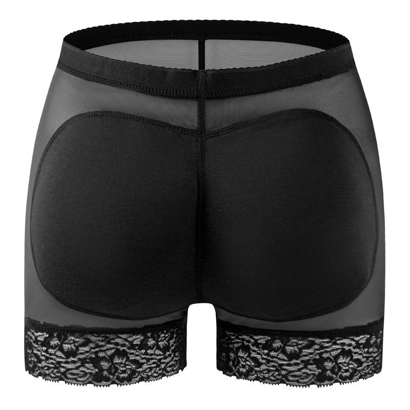 S-3XL Plus Size Women's Padded Butt Lifter Shaper Boxer Briefs Seamless Push Up Fine Mesh Upturned Buttock Panties